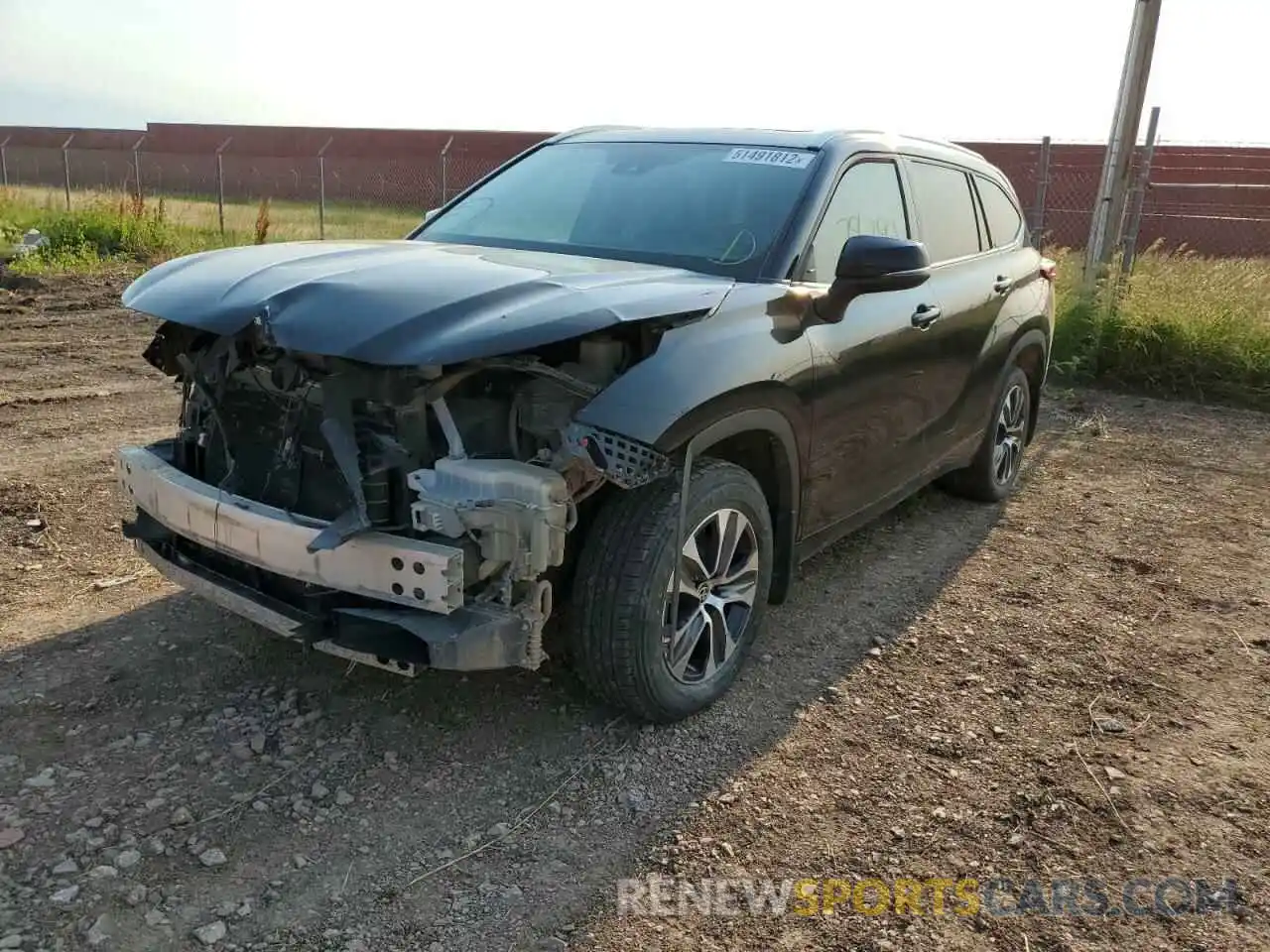 2 Photograph of a damaged car 5TDGZRBH1LS504330 TOYOTA HIGHLANDER 2020