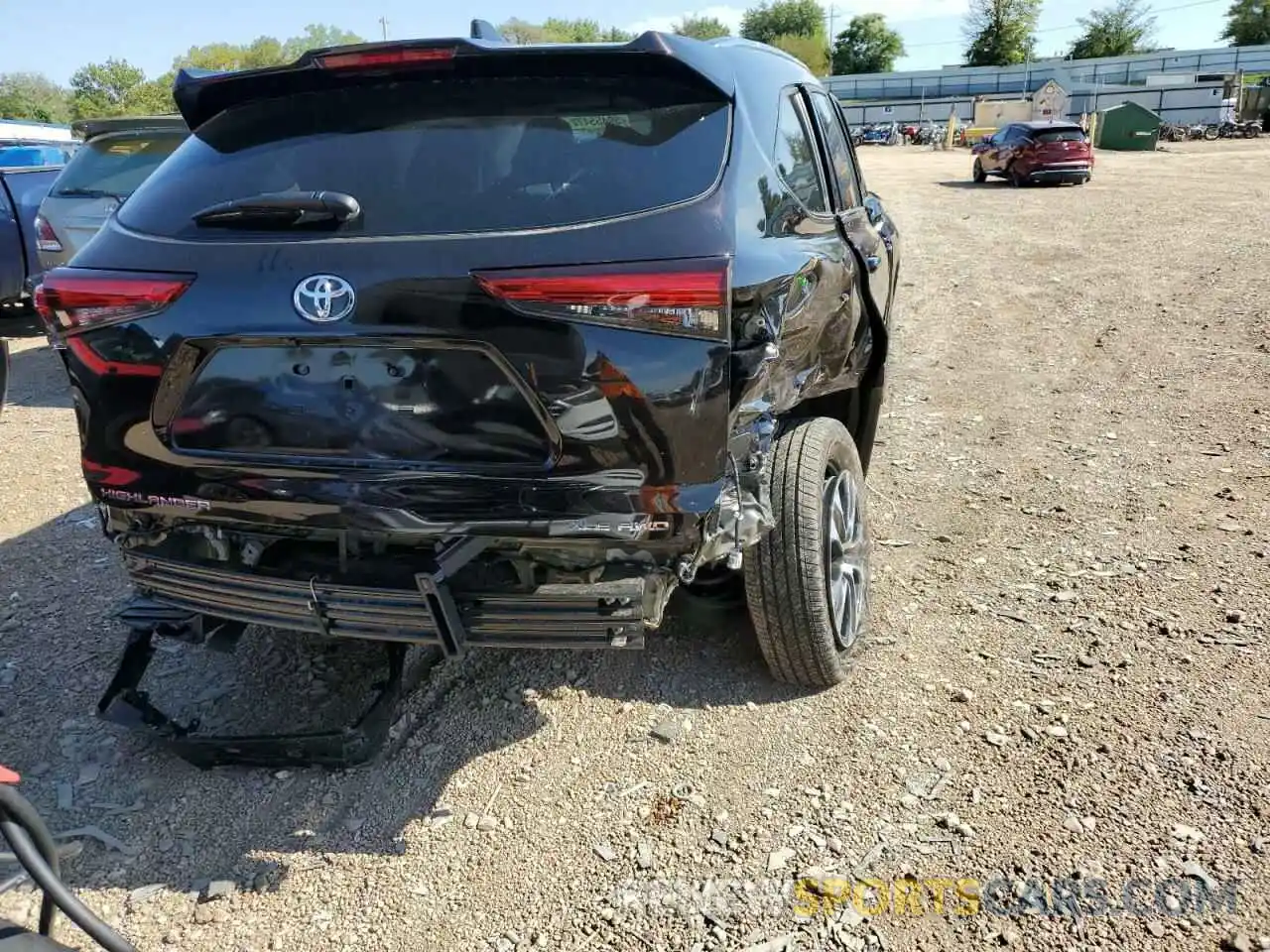 9 Photograph of a damaged car 5TDGZRBH2LS016813 TOYOTA HIGHLANDER 2020