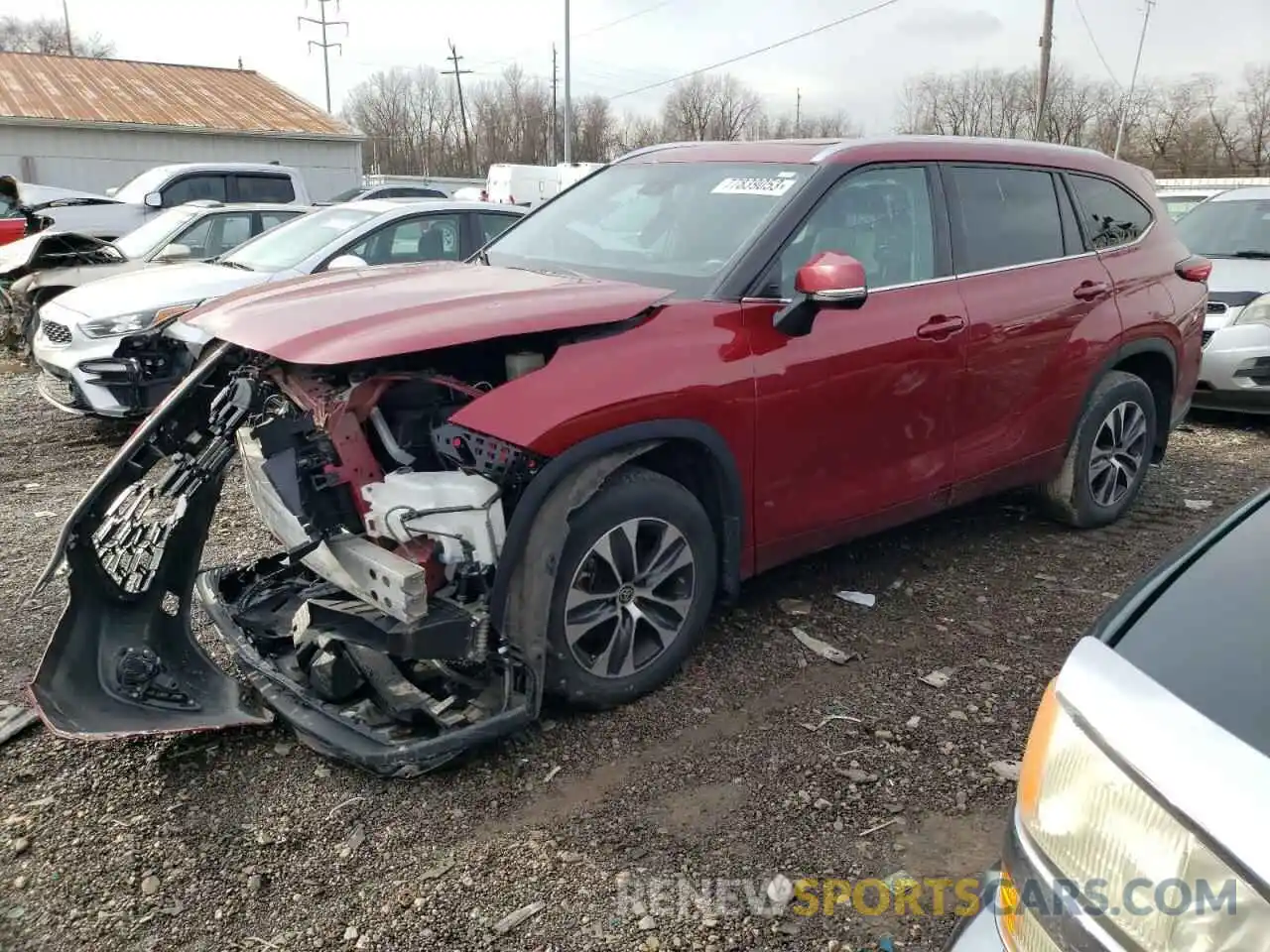 1 Photograph of a damaged car 5TDGZRBH2LS043624 TOYOTA HIGHLANDER 2020