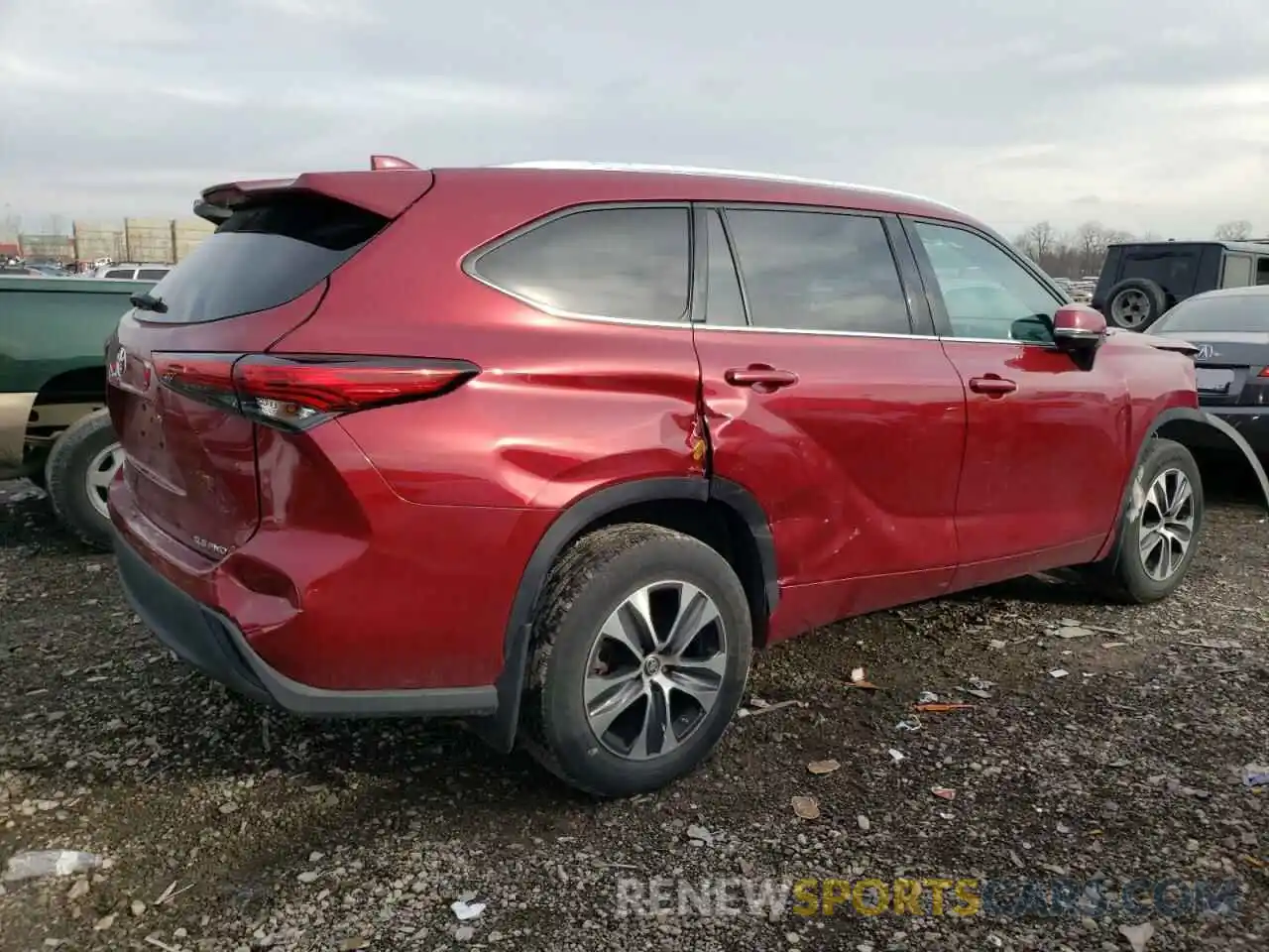 3 Photograph of a damaged car 5TDGZRBH2LS043624 TOYOTA HIGHLANDER 2020