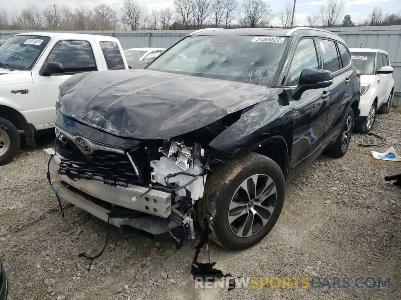 2 Фотография поврежденного автомобиля 5TDGZRBH3LS518102 TOYOTA HIGHLANDER 2020