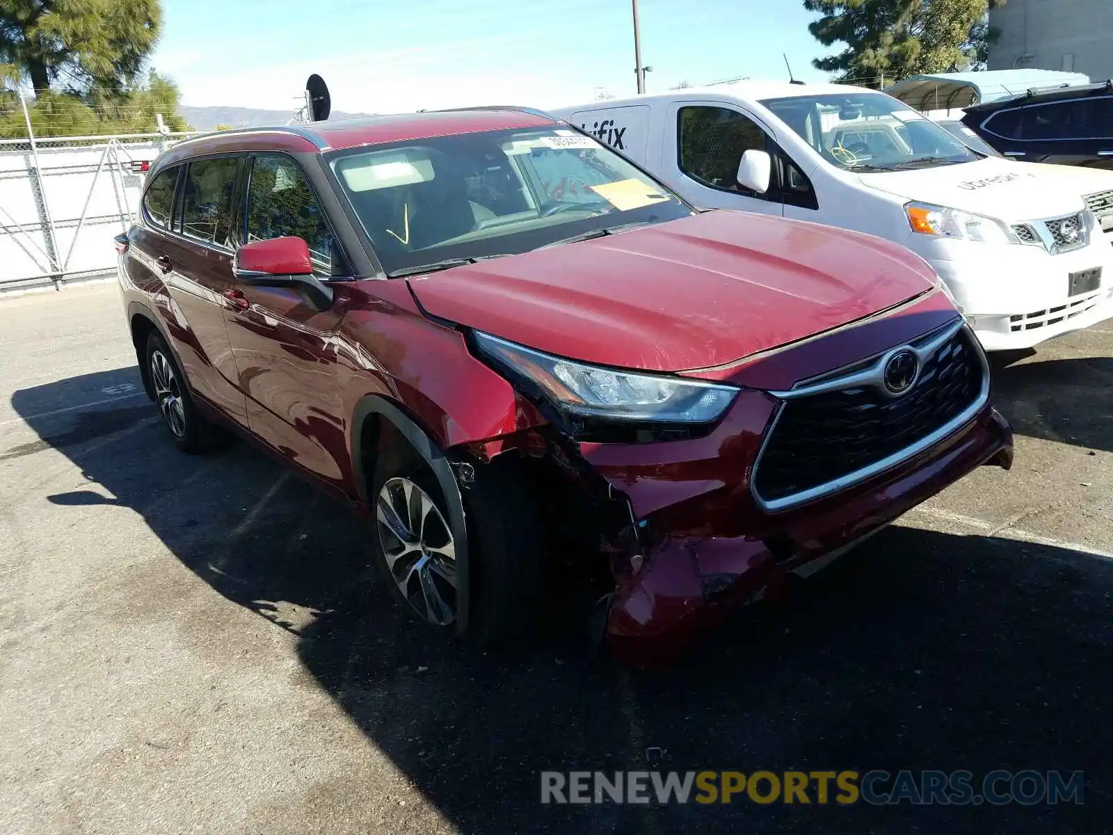 1 Photograph of a damaged car 5TDGZRBH4LS008373 TOYOTA HIGHLANDER 2020