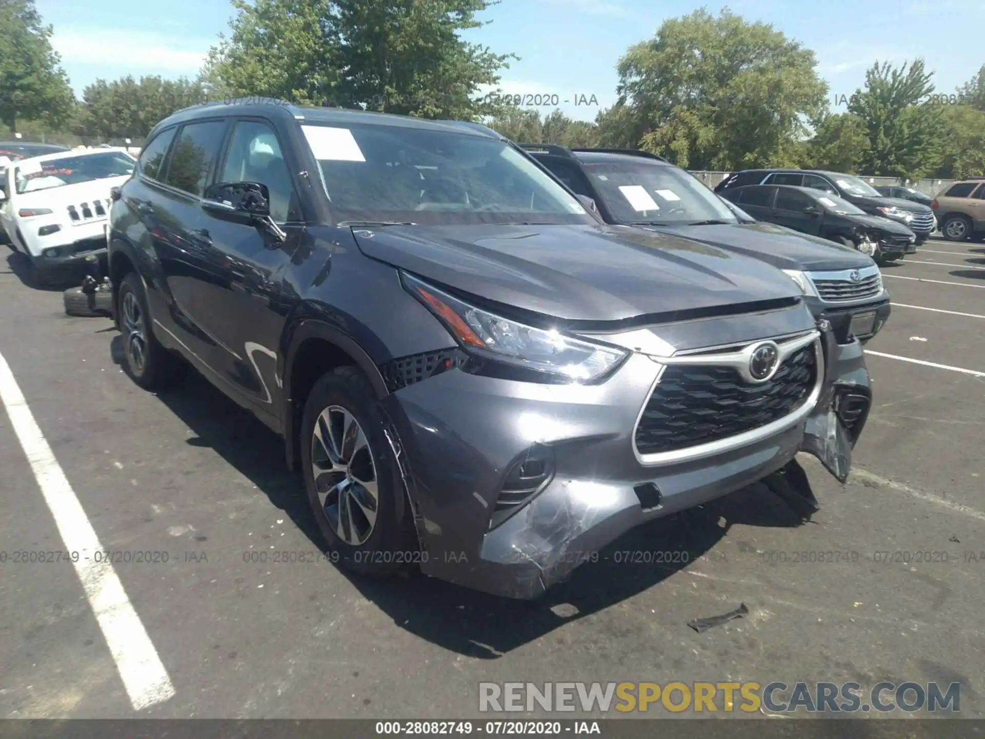 1 Photograph of a damaged car 5TDGZRBH4LS020135 TOYOTA HIGHLANDER 2020