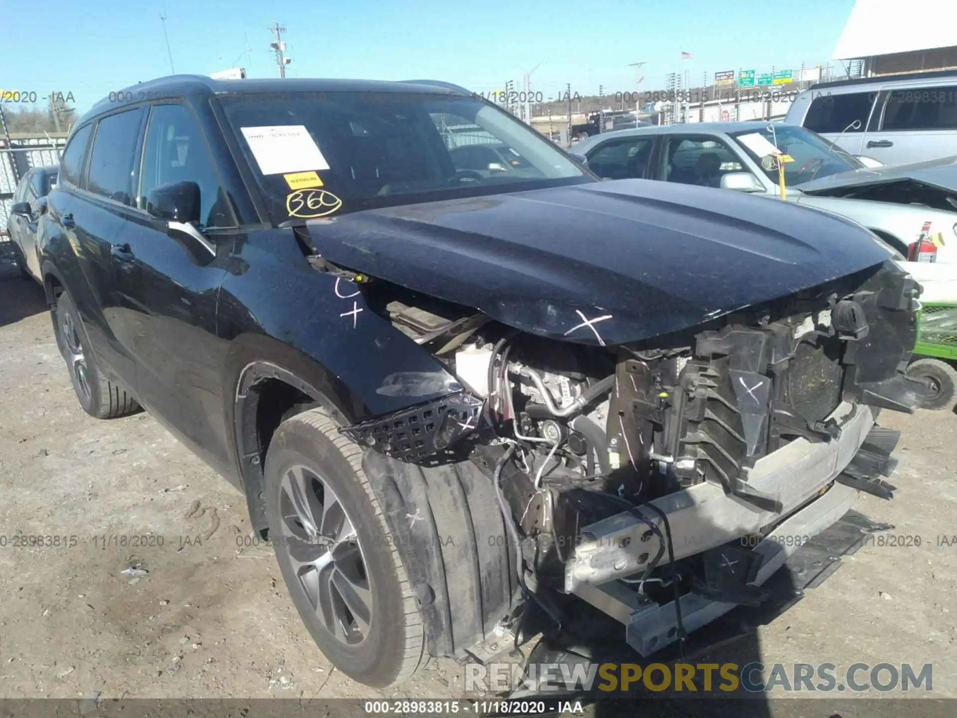 1 Photograph of a damaged car 5TDGZRBH4LS503950 TOYOTA HIGHLANDER 2020