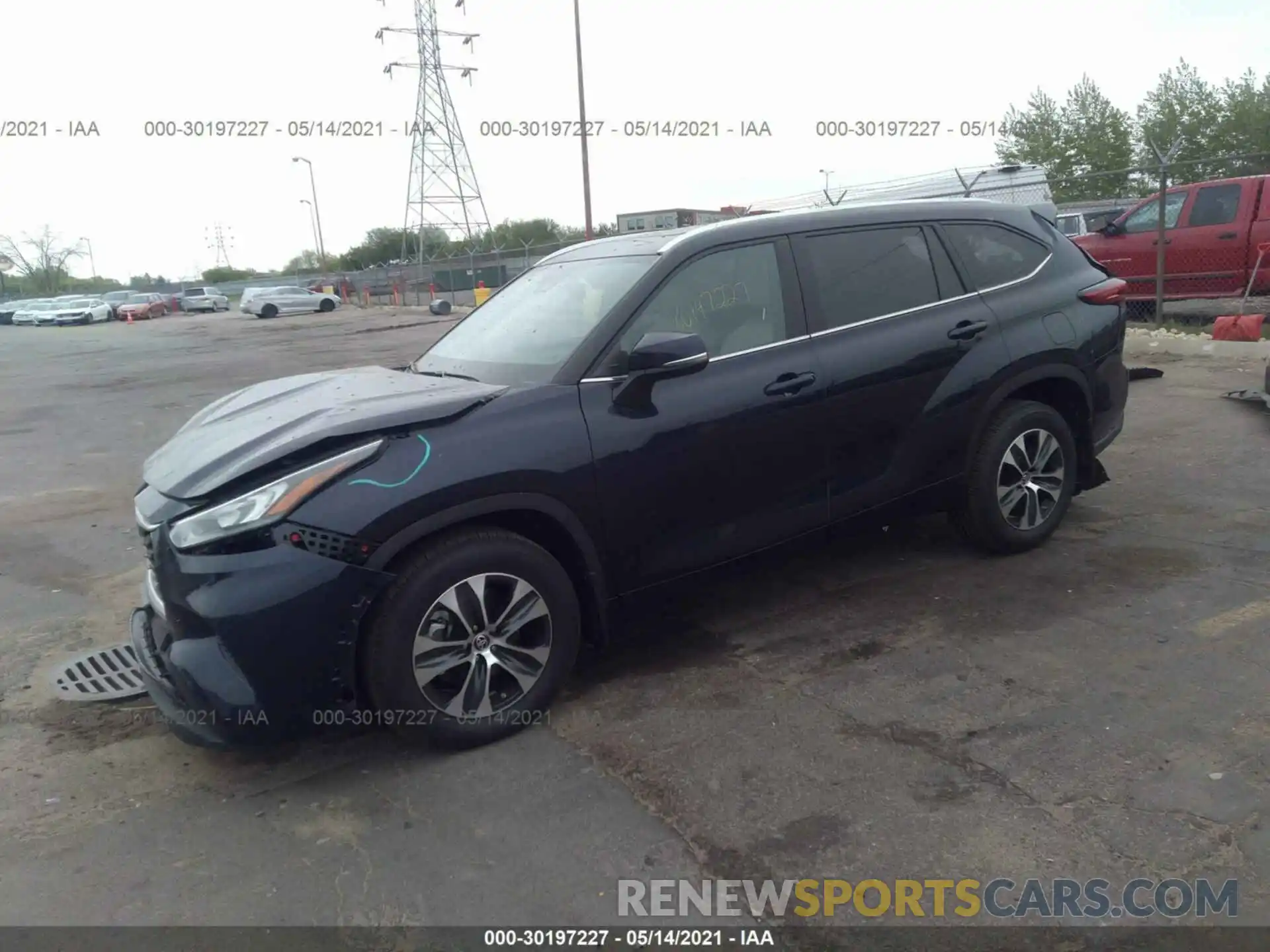 2 Photograph of a damaged car 5TDGZRBH5LS022363 TOYOTA HIGHLANDER 2020