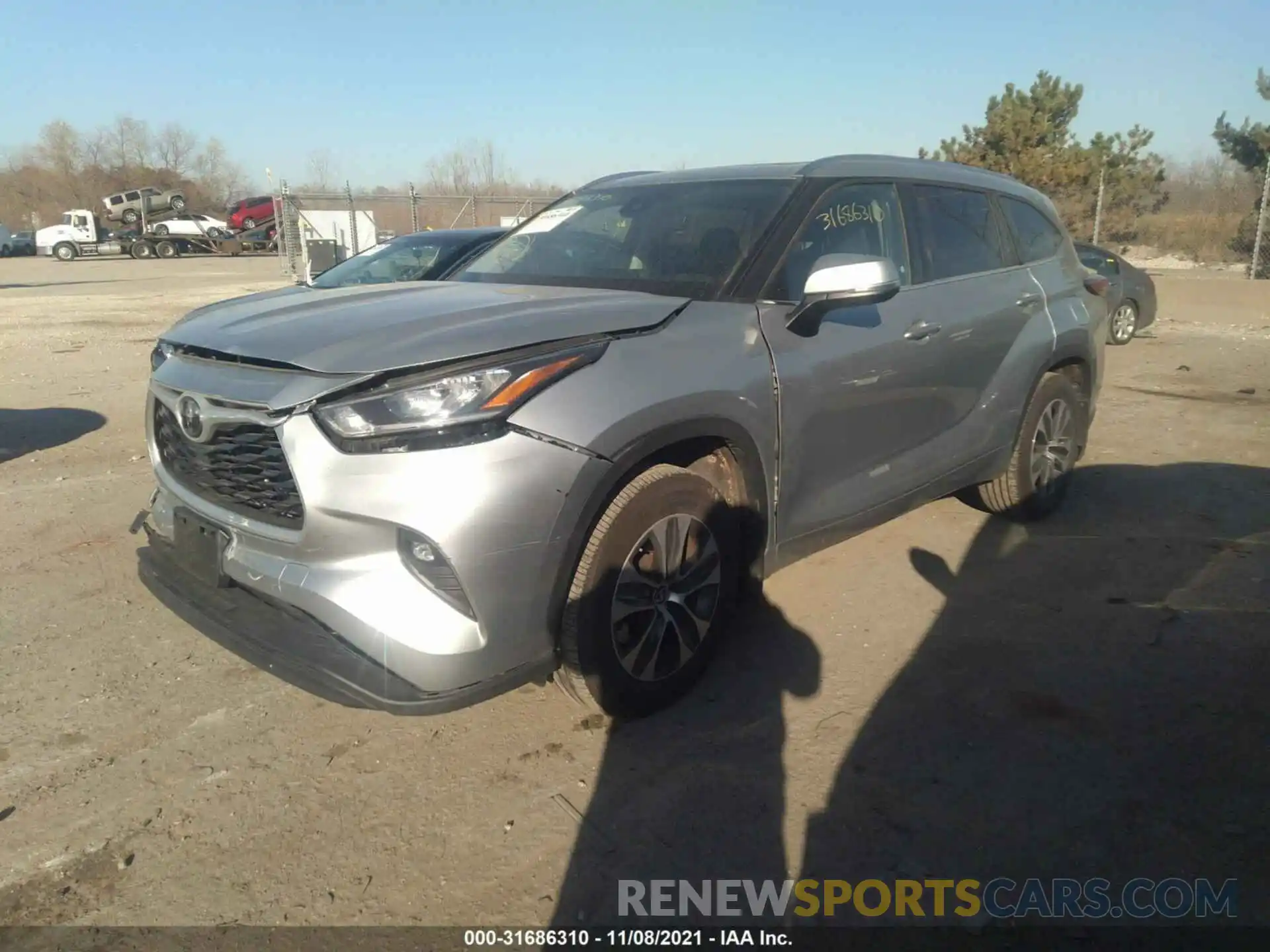 2 Photograph of a damaged car 5TDGZRBH5LS504606 TOYOTA HIGHLANDER 2020