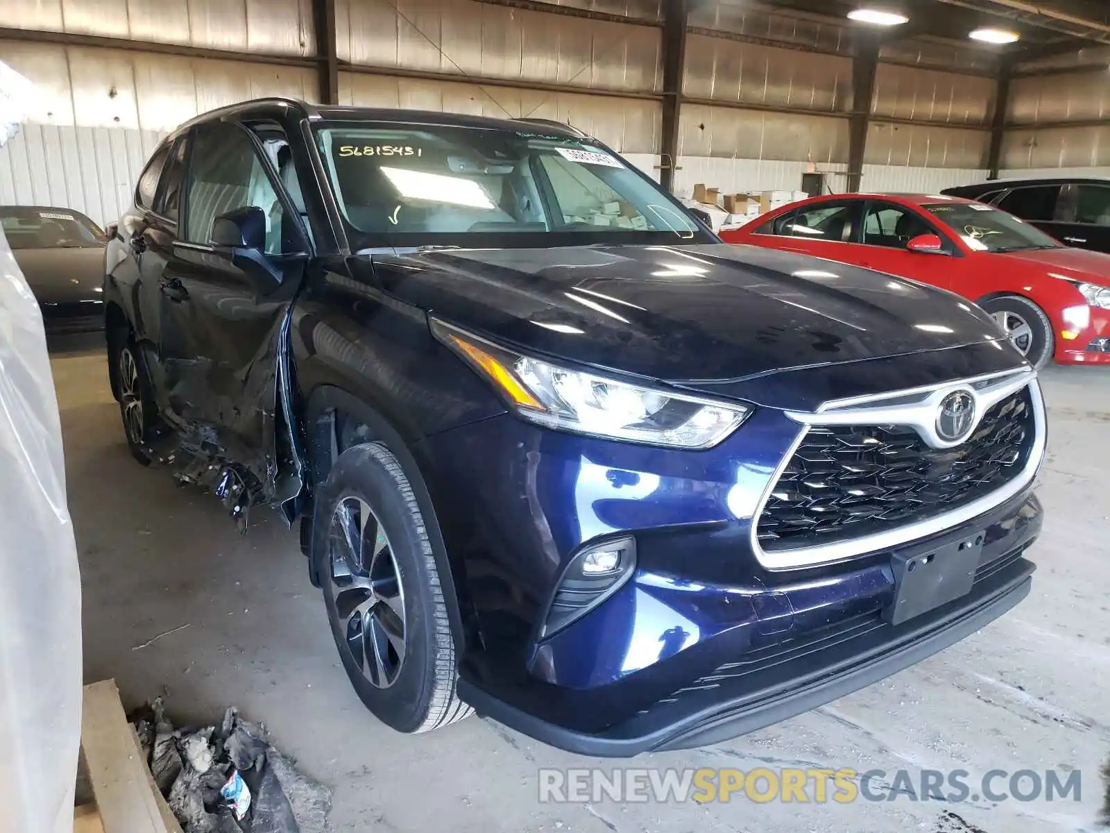 1 Photograph of a damaged car 5TDGZRBH5LS519445 TOYOTA HIGHLANDER 2020