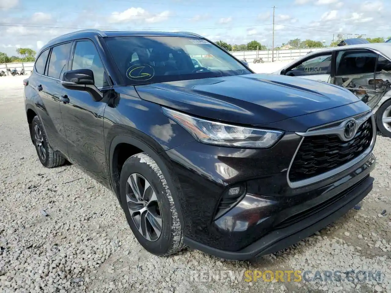 1 Photograph of a damaged car 5TDGZRBH6LS007273 TOYOTA HIGHLANDER 2020