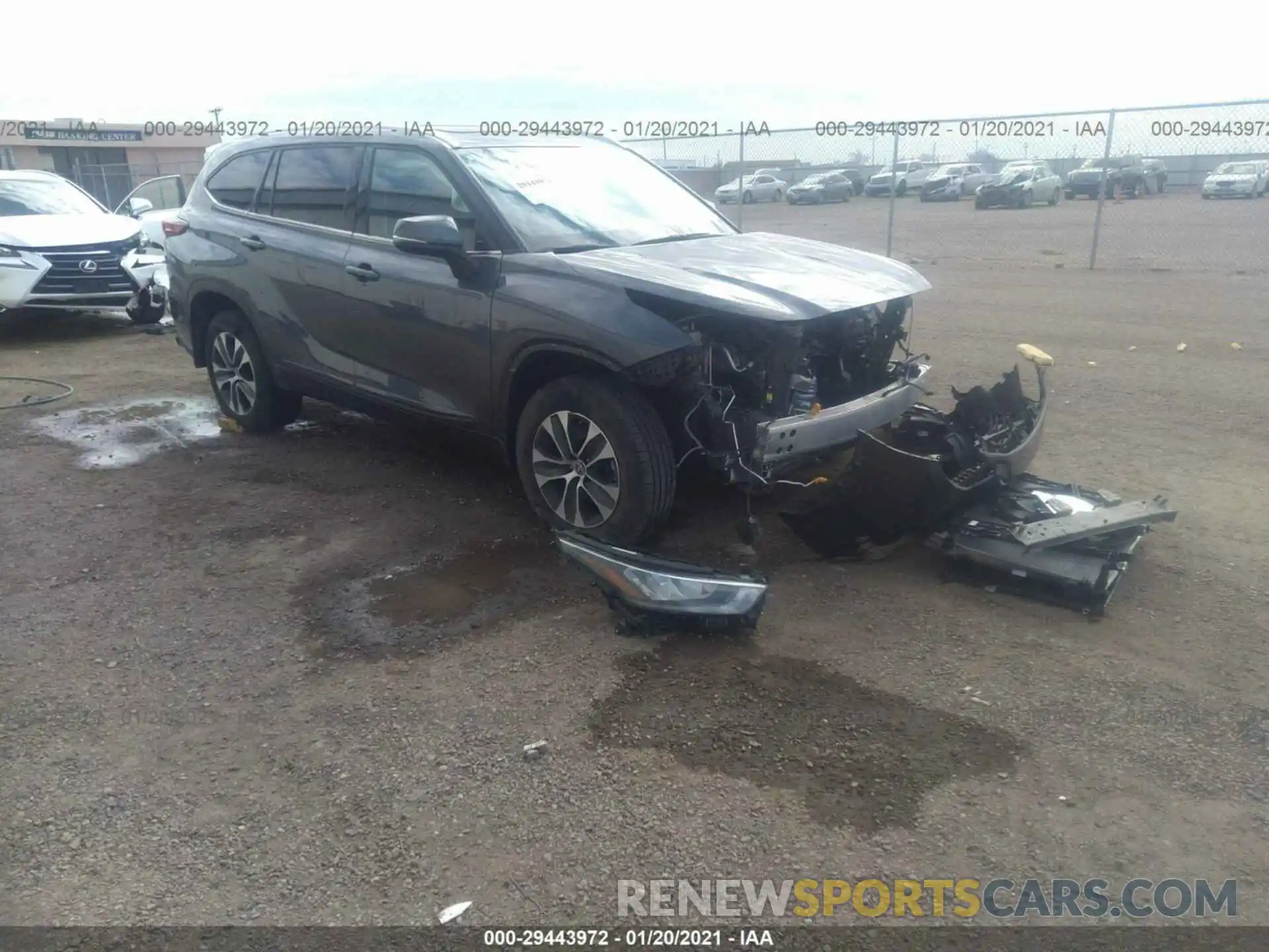 1 Photograph of a damaged car 5TDGZRBH6LS017639 TOYOTA HIGHLANDER 2020