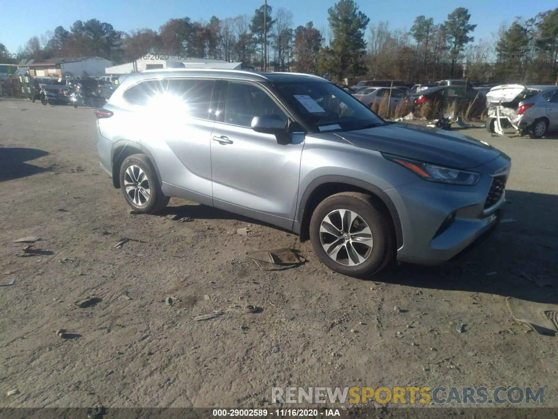 1 Photograph of a damaged car 5TDGZRBH6LS019147 TOYOTA HIGHLANDER 2020