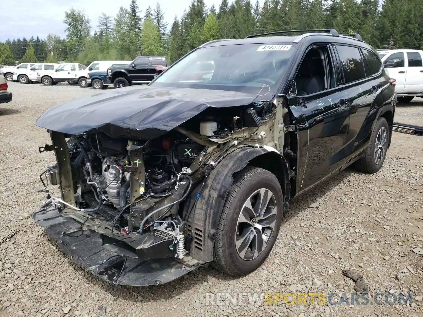 2 Photograph of a damaged car 5TDGZRBH6LS506364 TOYOTA HIGHLANDER 2020