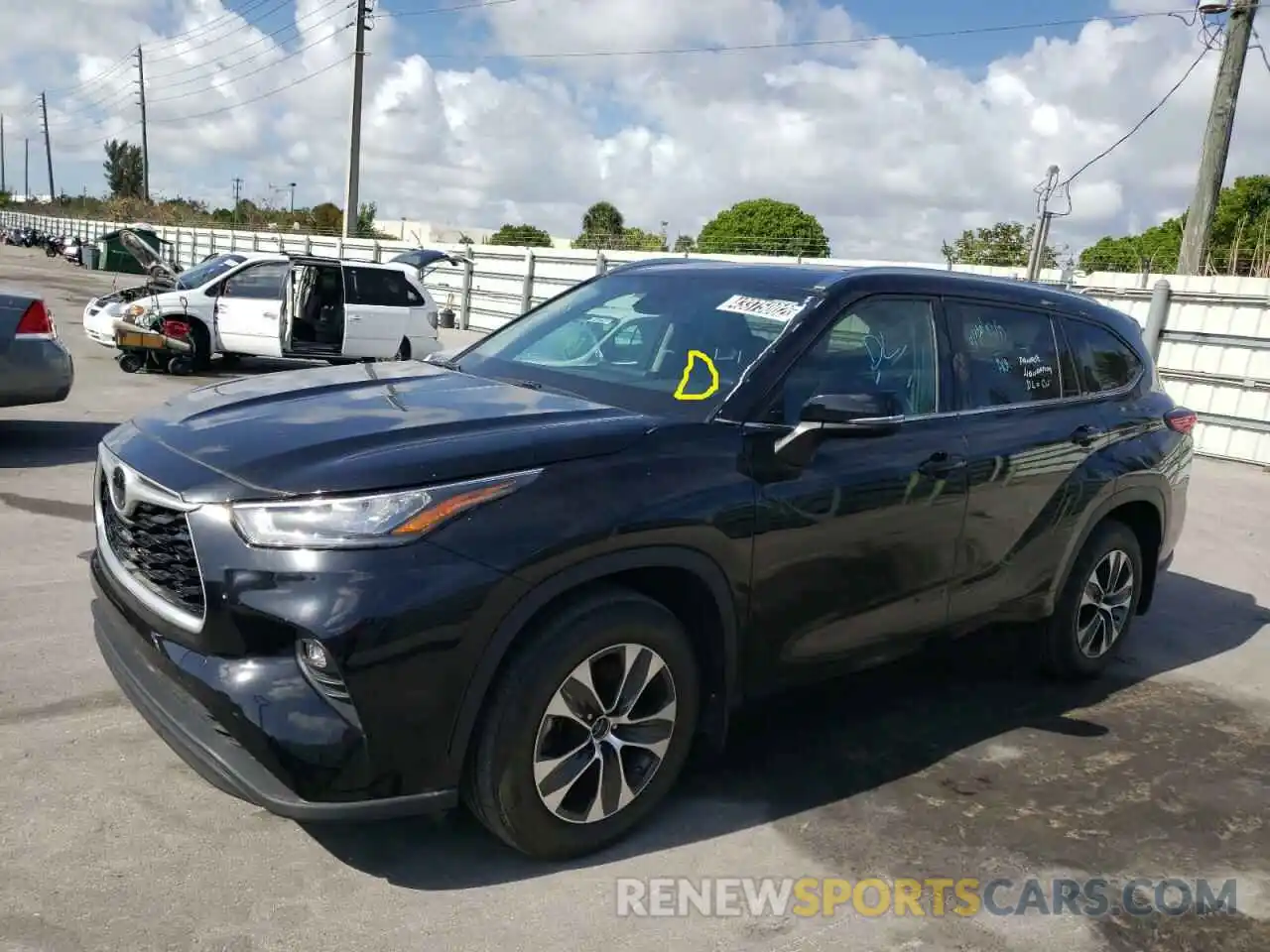 2 Photograph of a damaged car 5TDGZRBH6LS508180 TOYOTA HIGHLANDER 2020