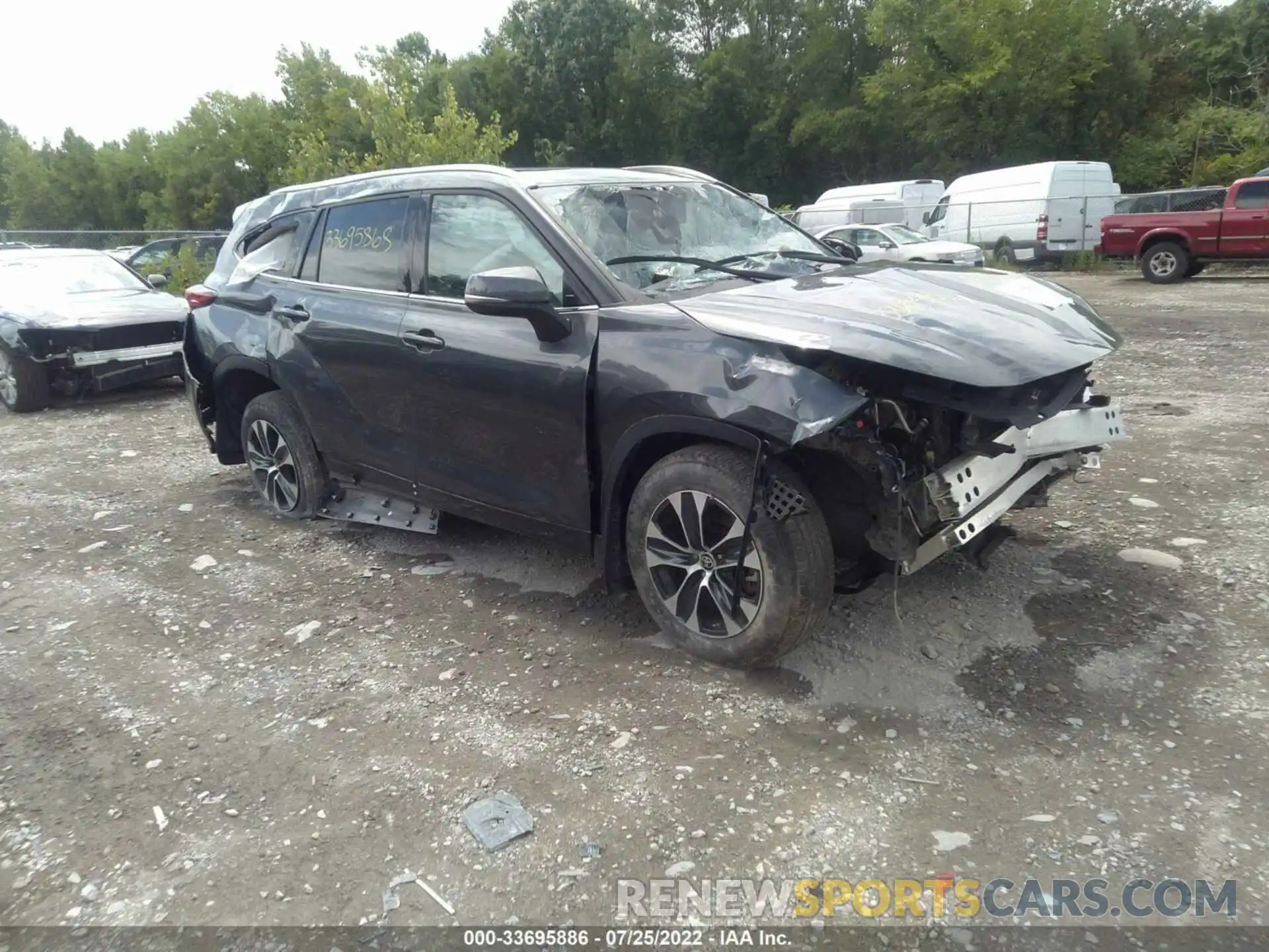 1 Photograph of a damaged car 5TDGZRBH7LS009713 TOYOTA HIGHLANDER 2020