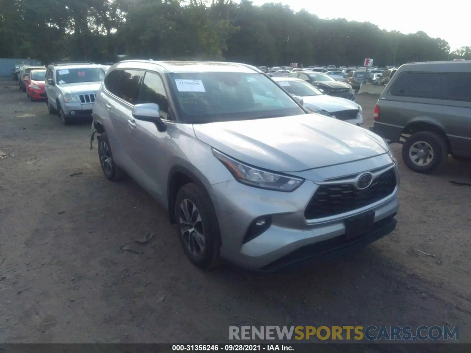 1 Photograph of a damaged car 5TDGZRBH7LS504400 TOYOTA HIGHLANDER 2020