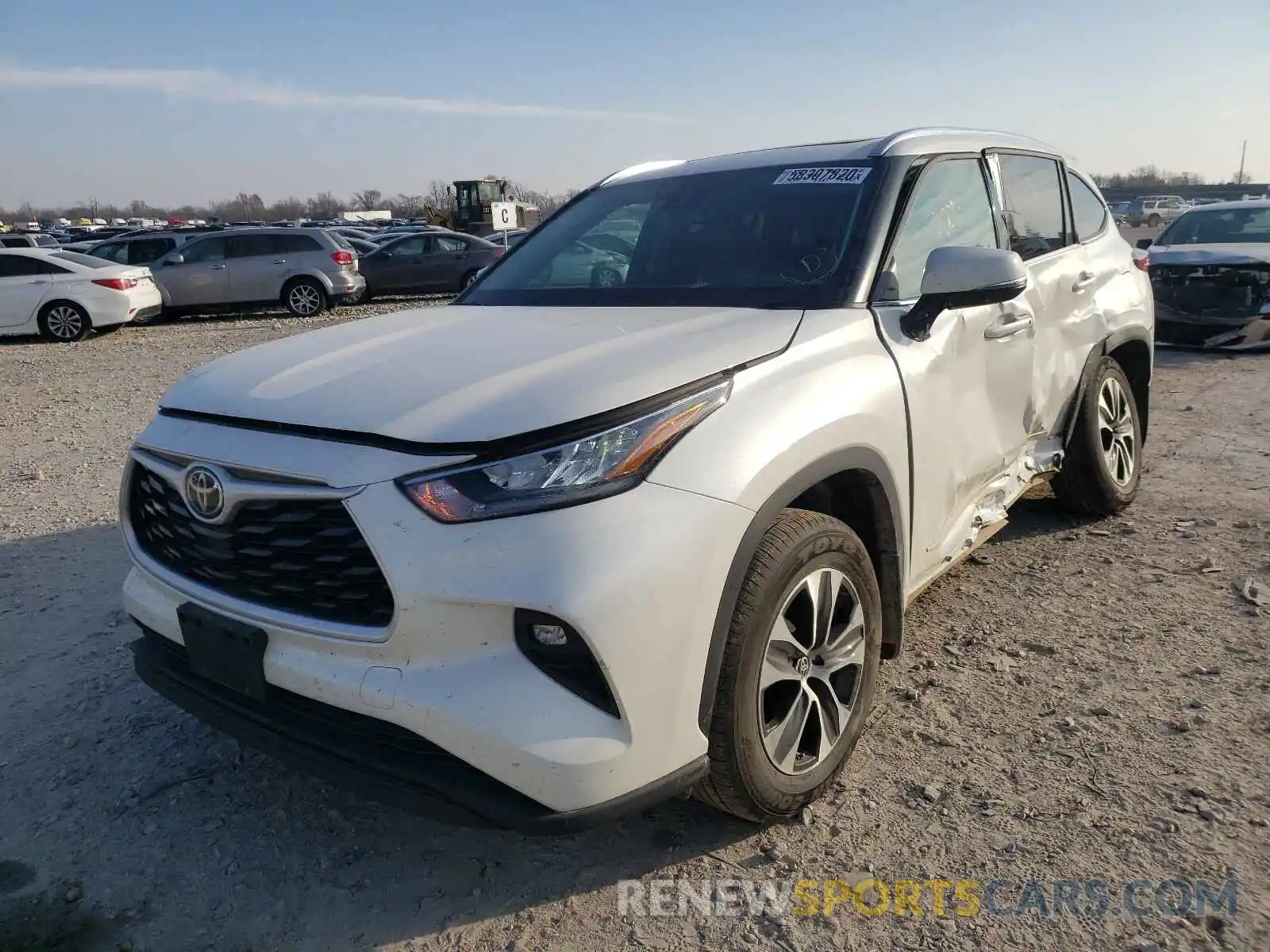 2 Photograph of a damaged car 5TDGZRBH7LS507247 TOYOTA HIGHLANDER 2020