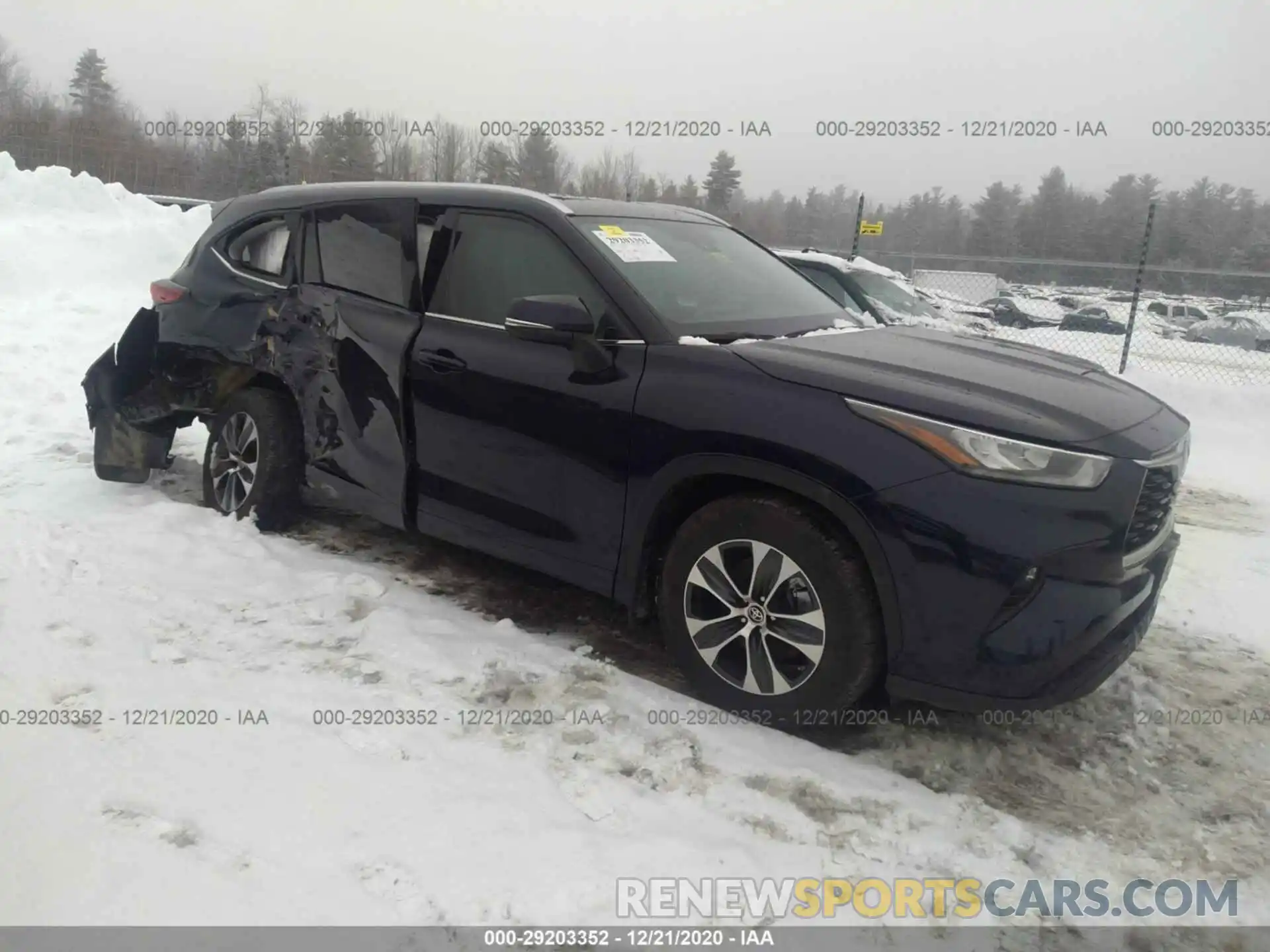 1 Photograph of a damaged car 5TDGZRBH8LS019036 TOYOTA HIGHLANDER 2020