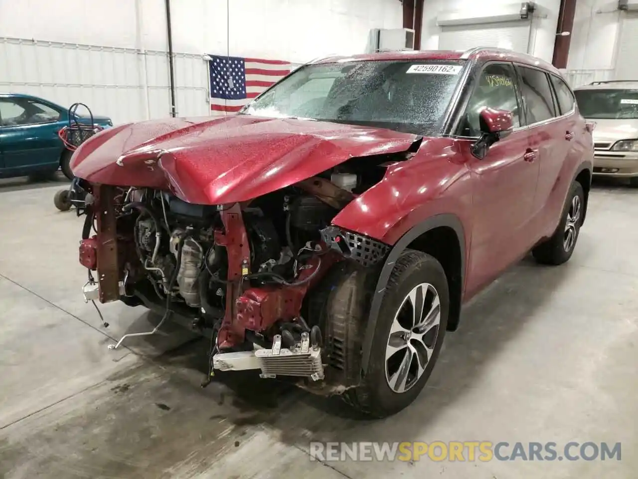 2 Photograph of a damaged car 5TDGZRBH8LS511999 TOYOTA HIGHLANDER 2020