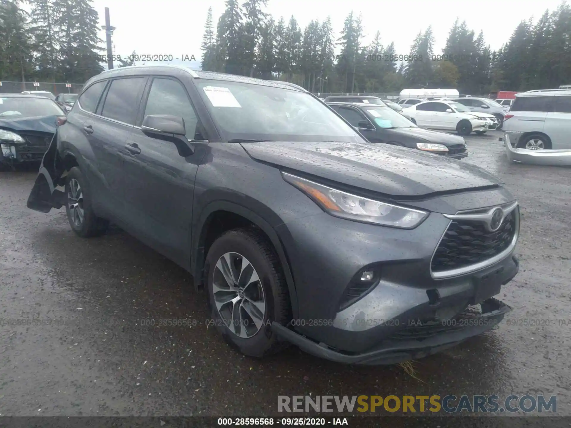 1 Photograph of a damaged car 5TDGZRBH8LS512148 TOYOTA HIGHLANDER 2020