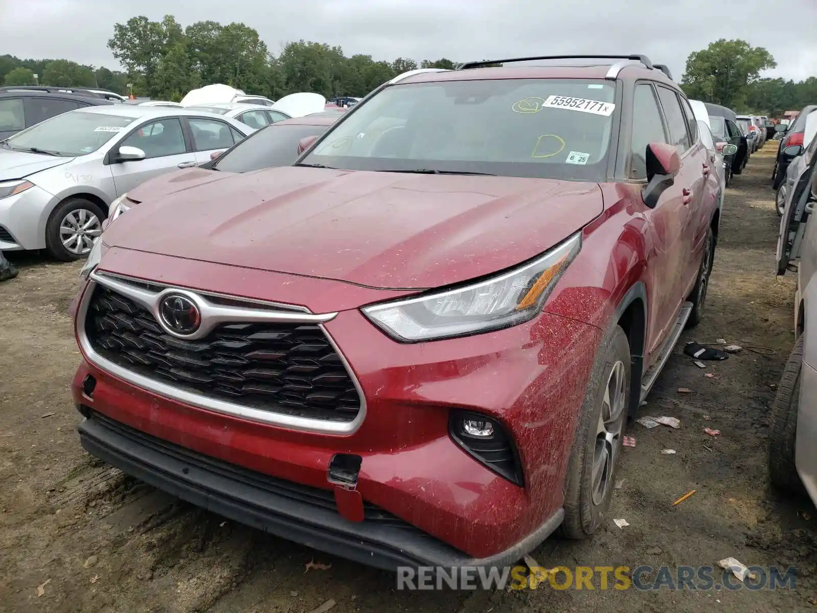 2 Photograph of a damaged car 5TDGZRBH9LS027369 TOYOTA HIGHLANDER 2020