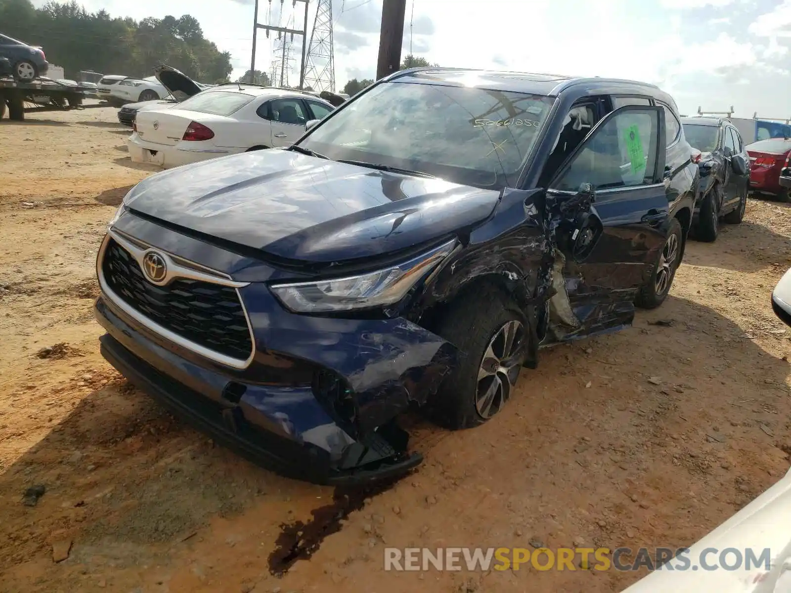 2 Photograph of a damaged car 5TDGZRBH9LS028411 TOYOTA HIGHLANDER 2020