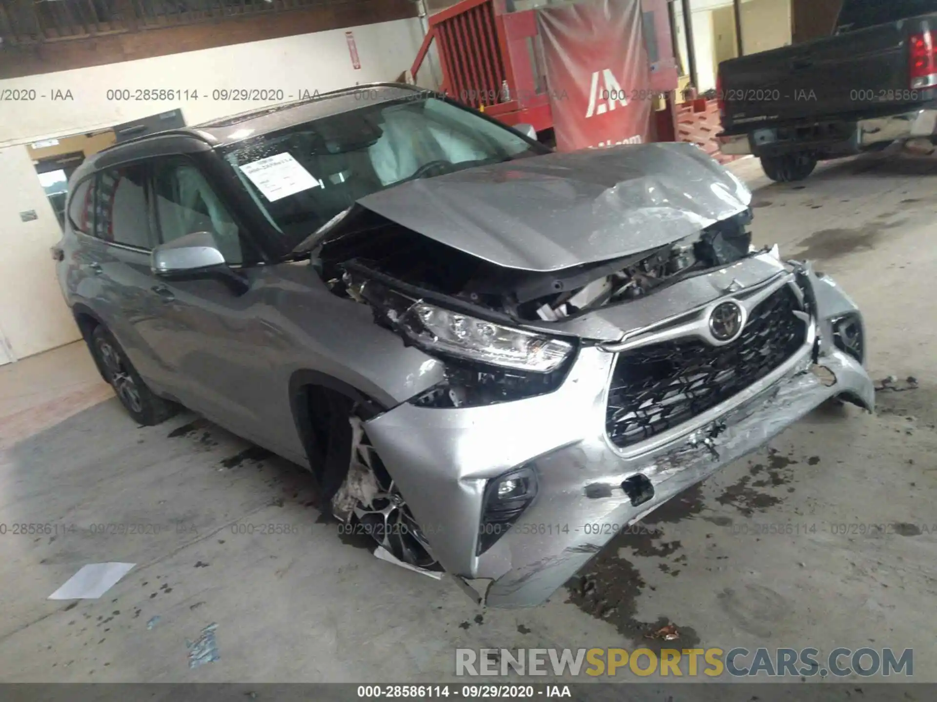 1 Photograph of a damaged car 5TDGZRBHXLS001363 TOYOTA HIGHLANDER 2020