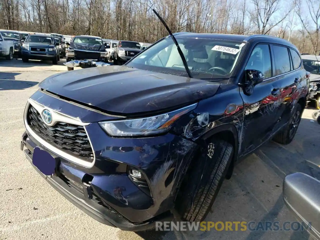 2 Photograph of a damaged car 5TDHBRCH1LS513536 TOYOTA HIGHLANDER 2020