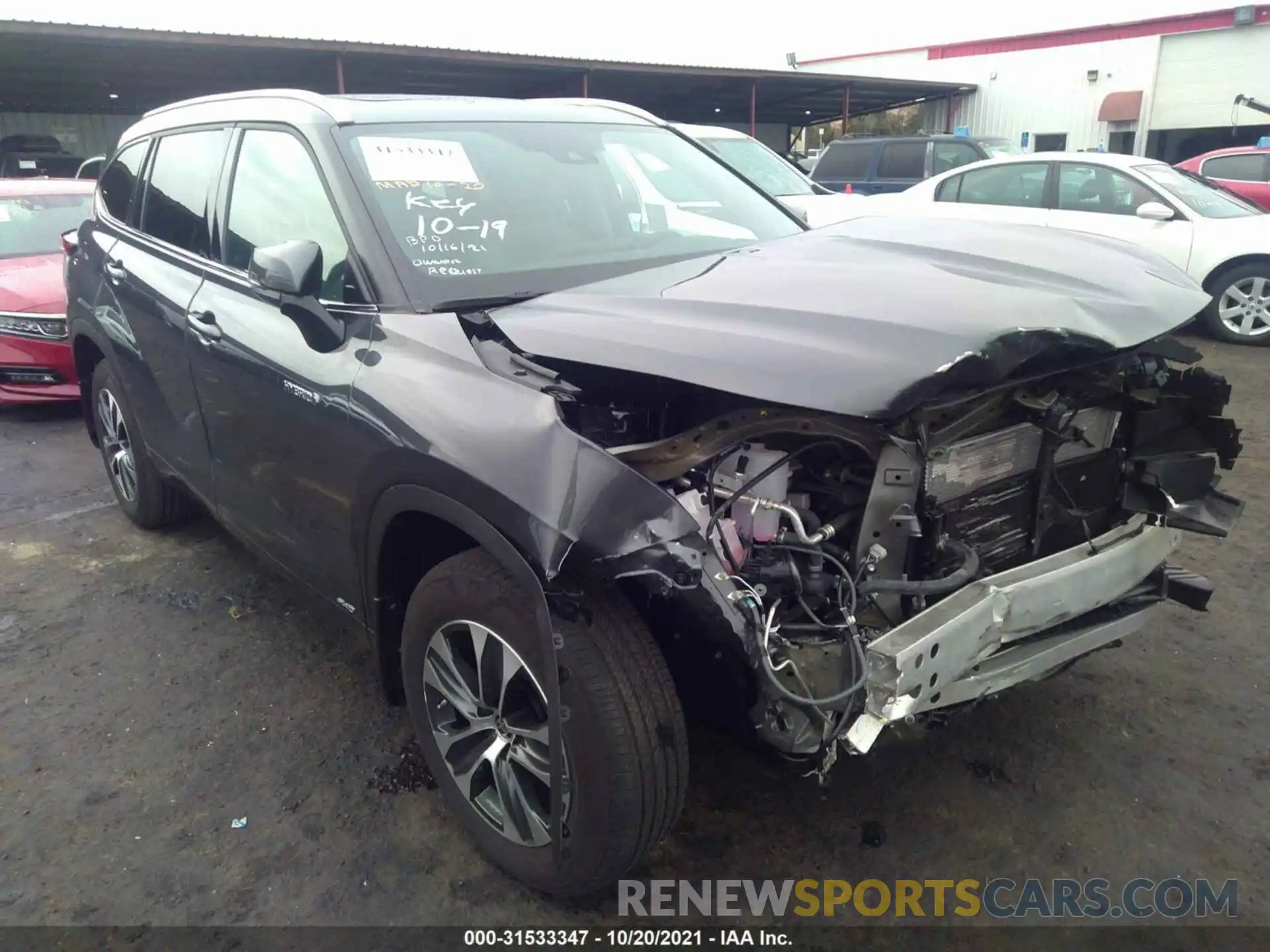 1 Photograph of a damaged car 5TDHBRCH2LS514226 TOYOTA HIGHLANDER 2020