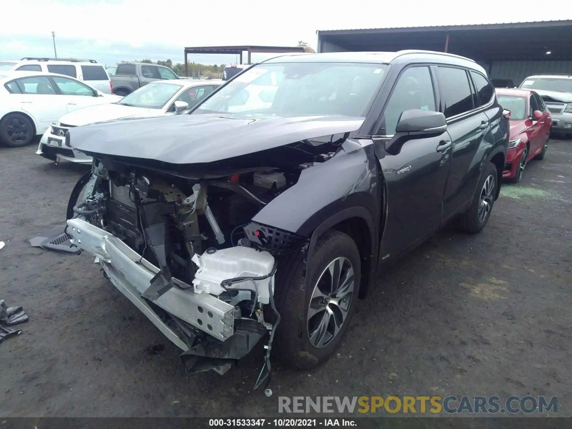 2 Photograph of a damaged car 5TDHBRCH2LS514226 TOYOTA HIGHLANDER 2020