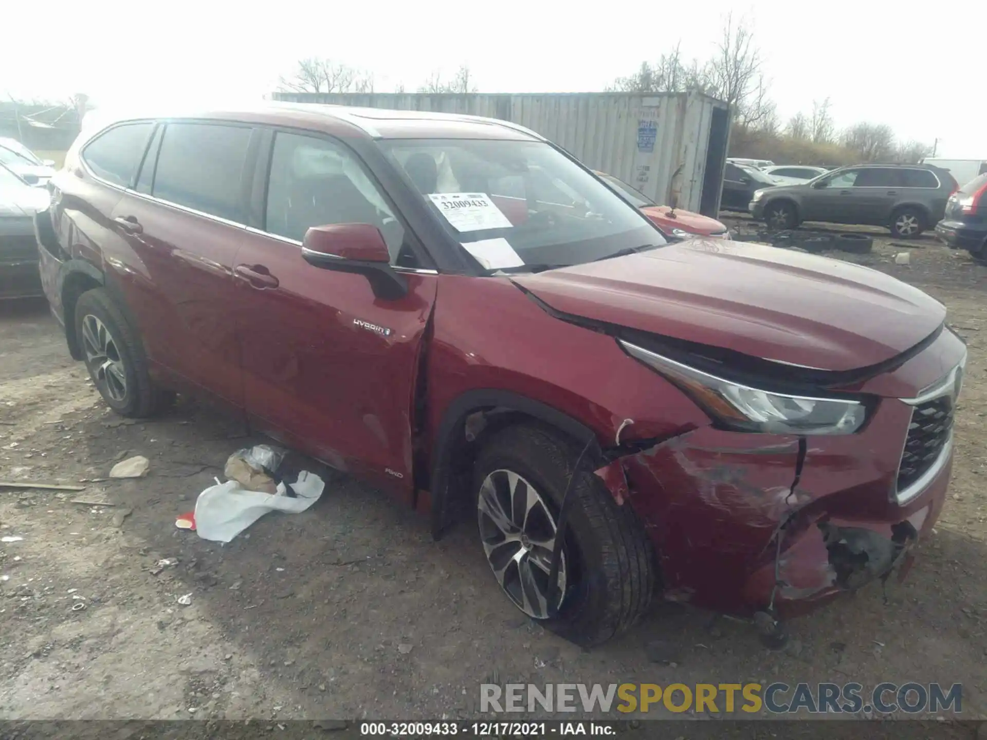 1 Photograph of a damaged car 5TDHBRCH5LS001486 TOYOTA HIGHLANDER 2020