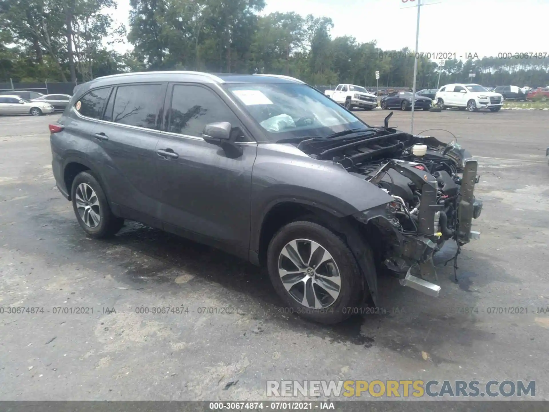 1 Photograph of a damaged car 5TDHZRAH2LS018230 TOYOTA HIGHLANDER 2020