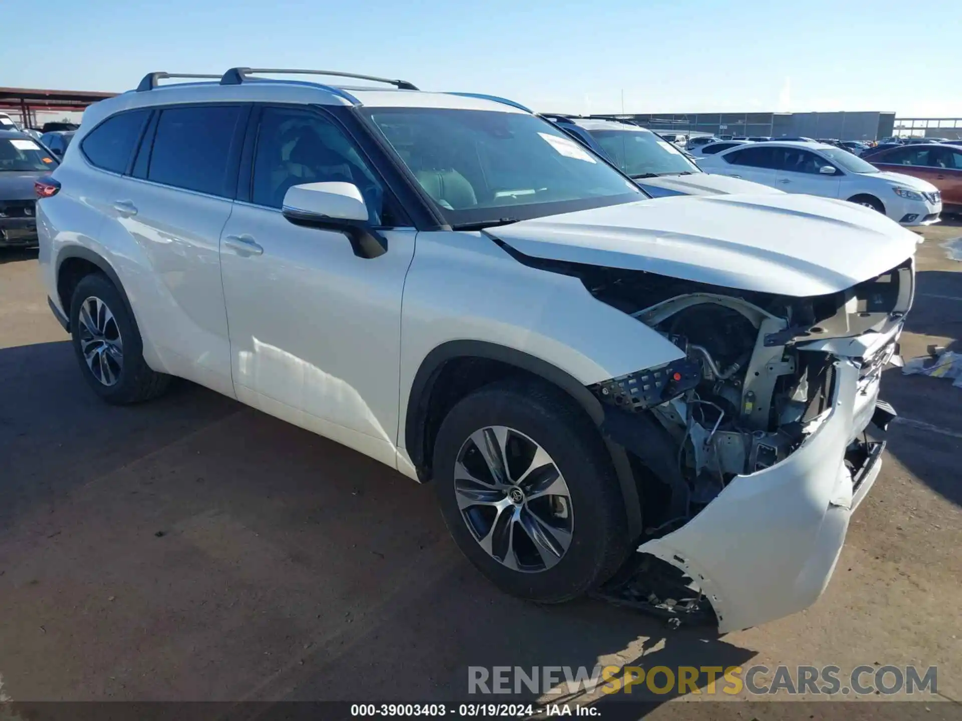 1 Photograph of a damaged car 5TDHZRAH2LS509168 TOYOTA HIGHLANDER 2020