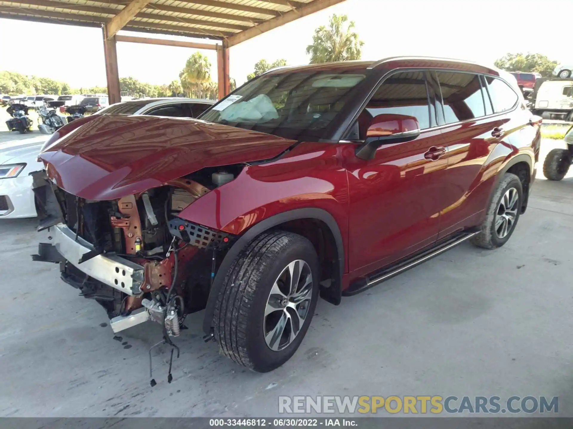 2 Photograph of a damaged car 5TDHZRAH7LS510851 TOYOTA HIGHLANDER 2020