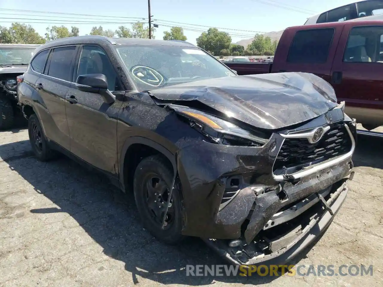 1 Photograph of a damaged car 5TDHZRAH9LS007385 TOYOTA HIGHLANDER 2020