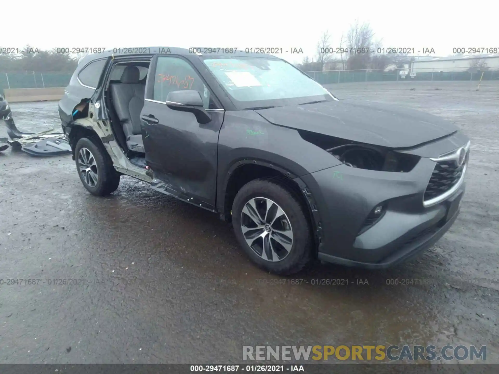 1 Photograph of a damaged car 5TDHZRBH1LS039942 TOYOTA HIGHLANDER 2020