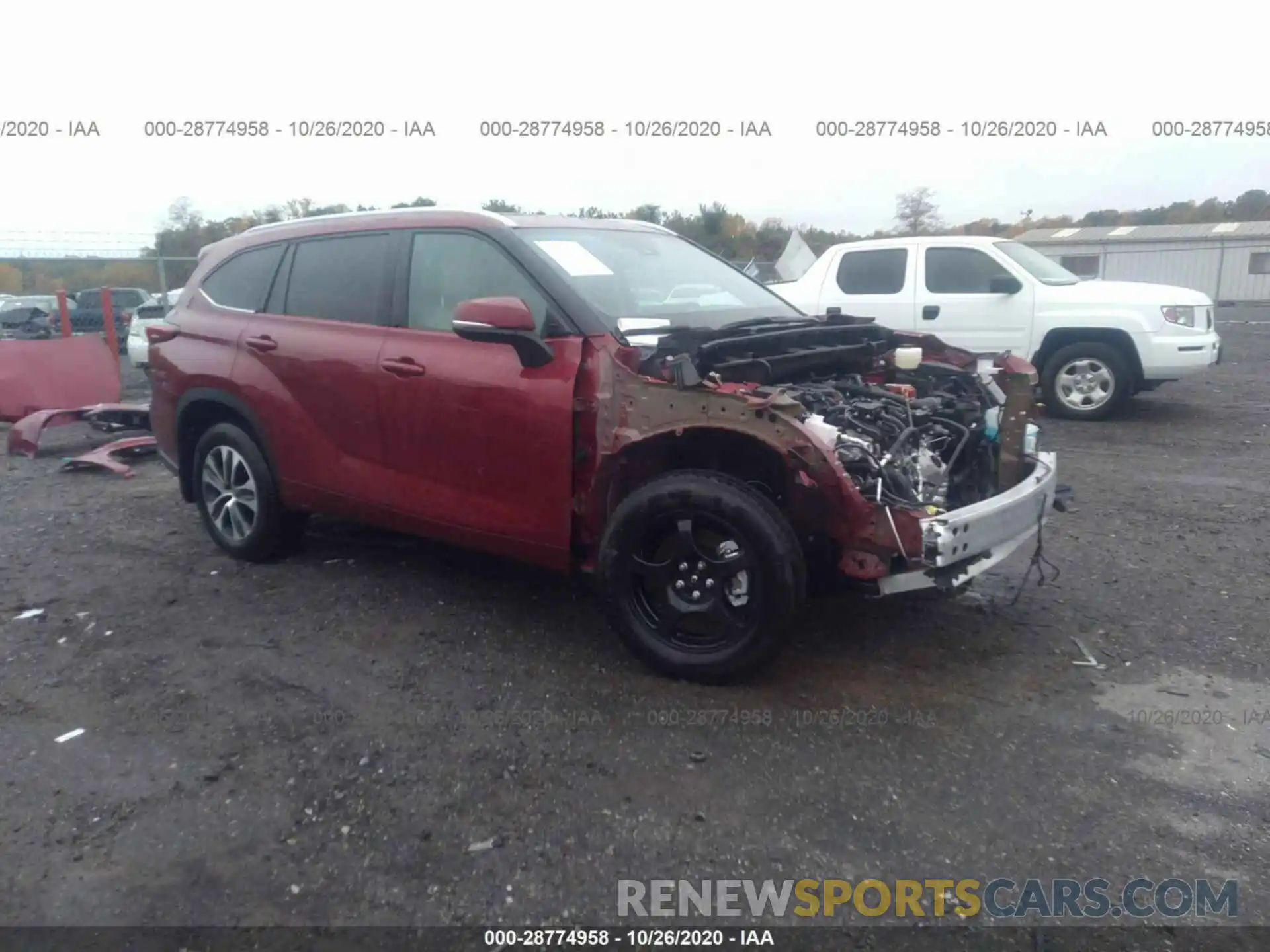 1 Photograph of a damaged car 5TDHZRBH3LS022883 TOYOTA HIGHLANDER 2020