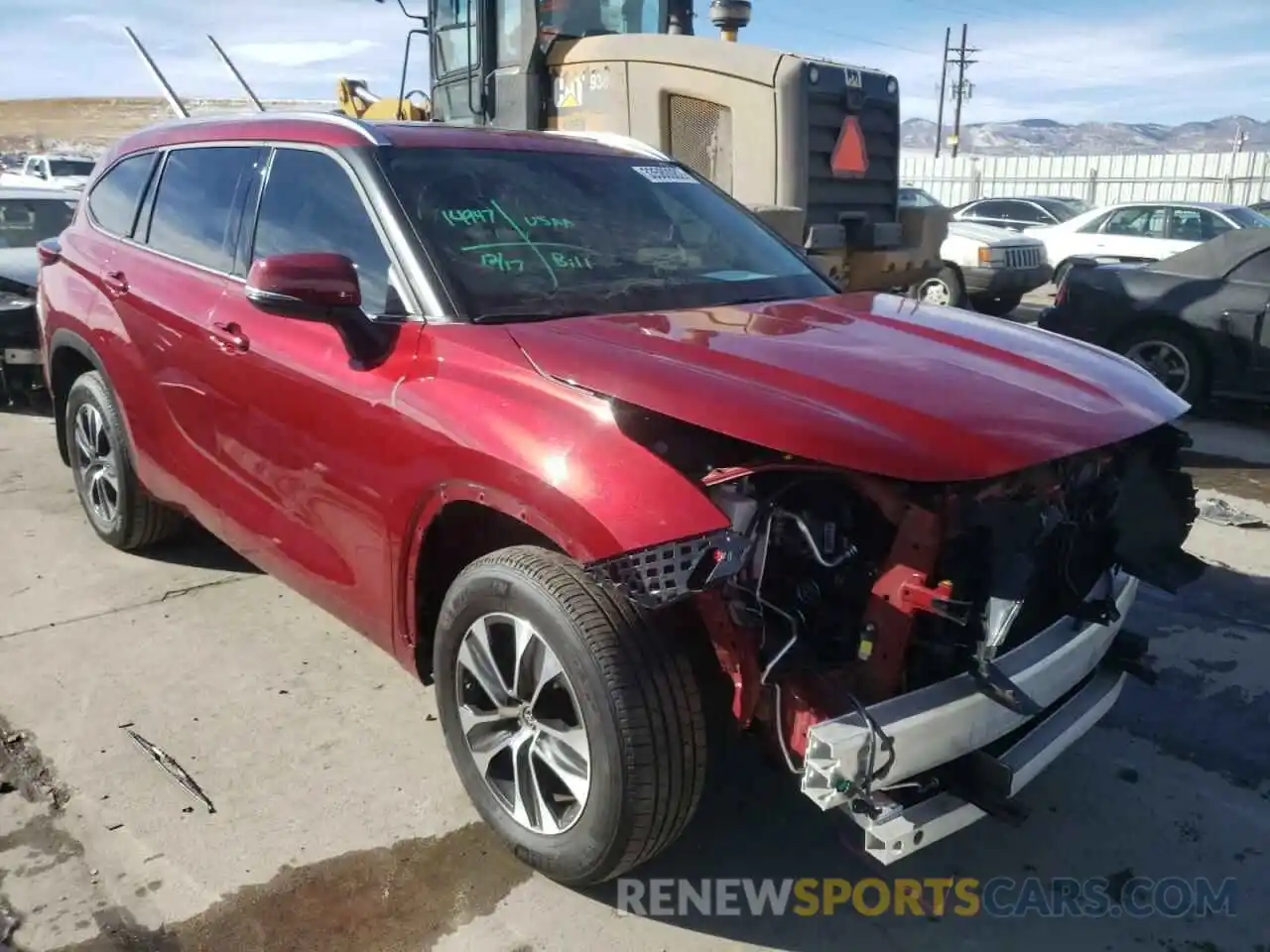 1 Photograph of a damaged car 5TDHZRBH5LS006264 TOYOTA HIGHLANDER 2020