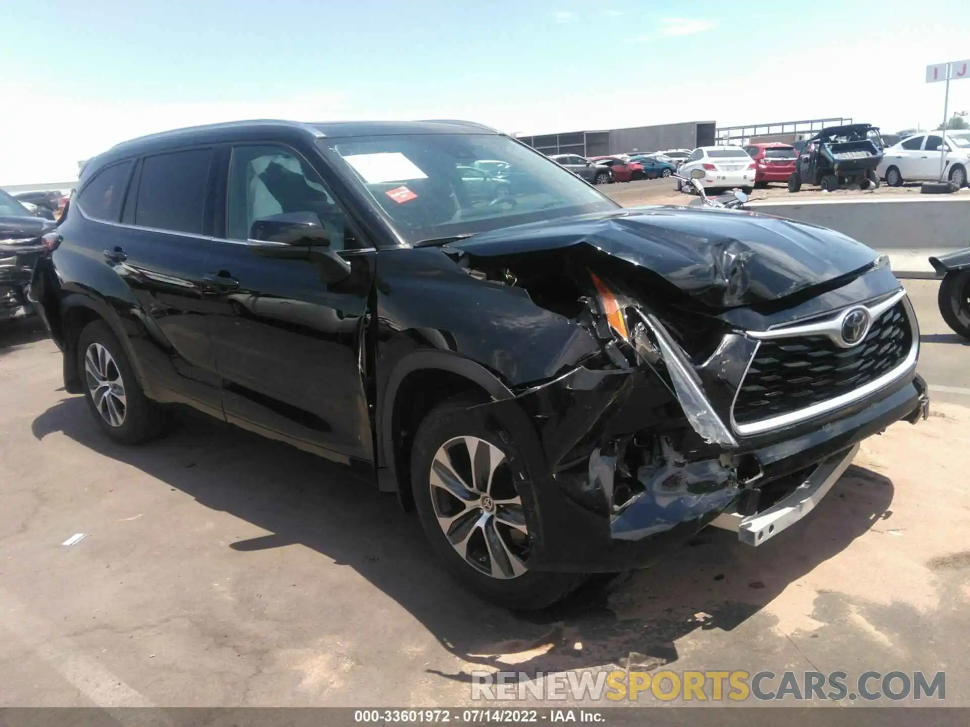 1 Photograph of a damaged car 5TDHZRBH5LS519708 TOYOTA HIGHLANDER 2020