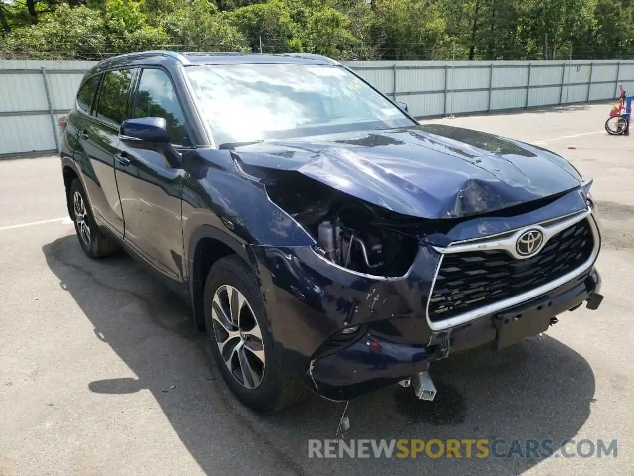 1 Photograph of a damaged car 5TDHZRBH6LS046191 TOYOTA HIGHLANDER 2020