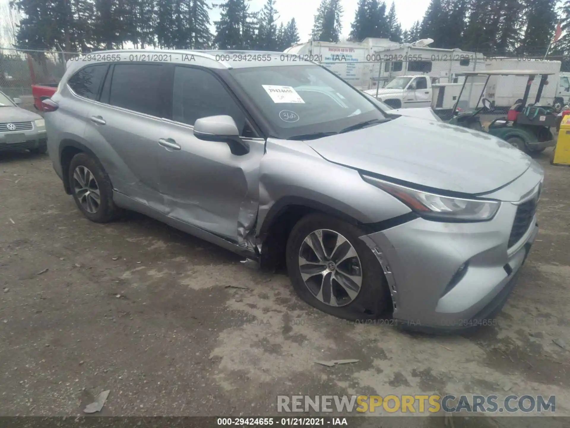 1 Photograph of a damaged car 5TDHZRBH8LS506919 TOYOTA HIGHLANDER 2020