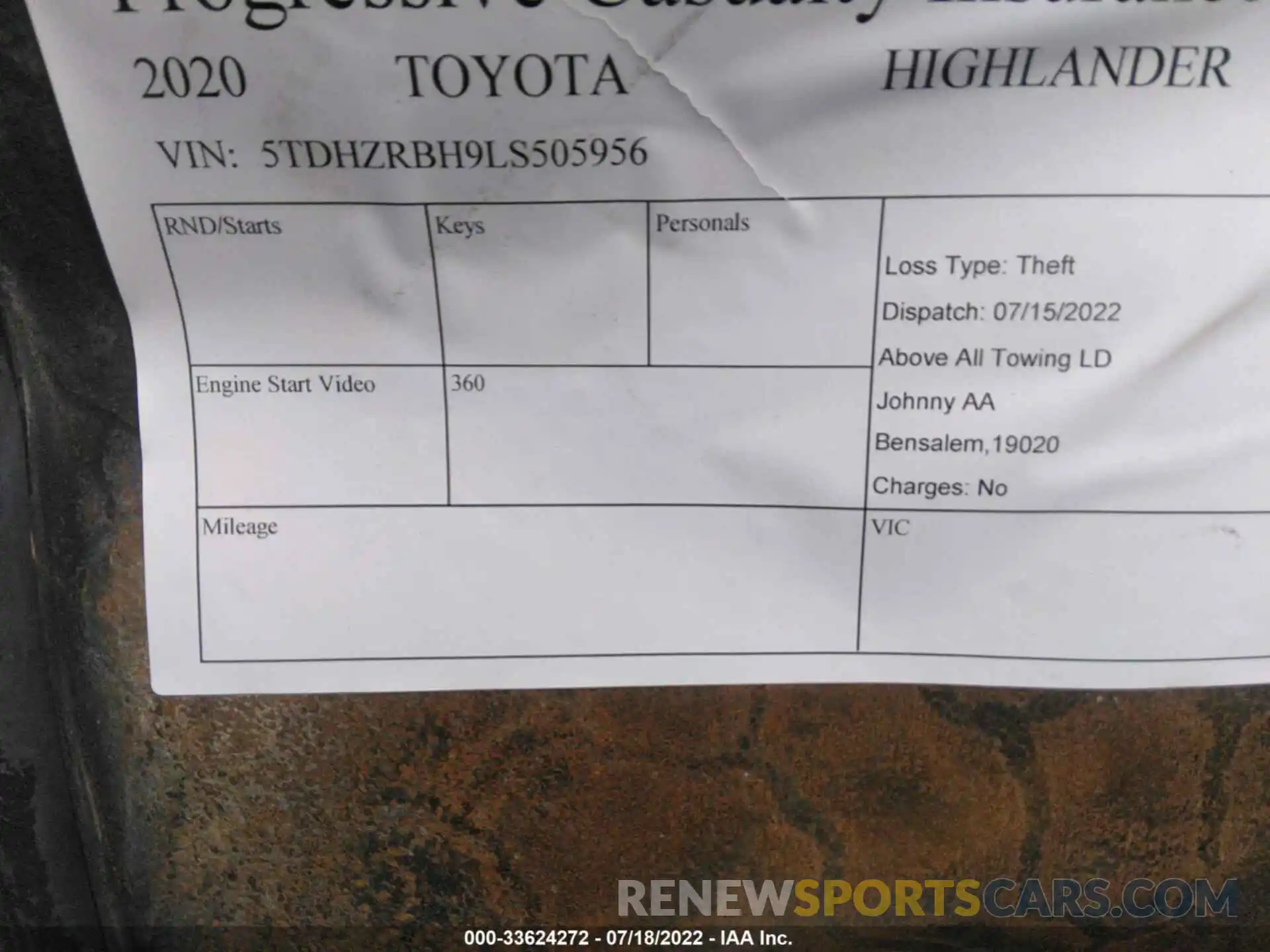 9 Фотография поврежденного автомобиля 5TDHZRBH9LS505956 TOYOTA HIGHLANDER 2020