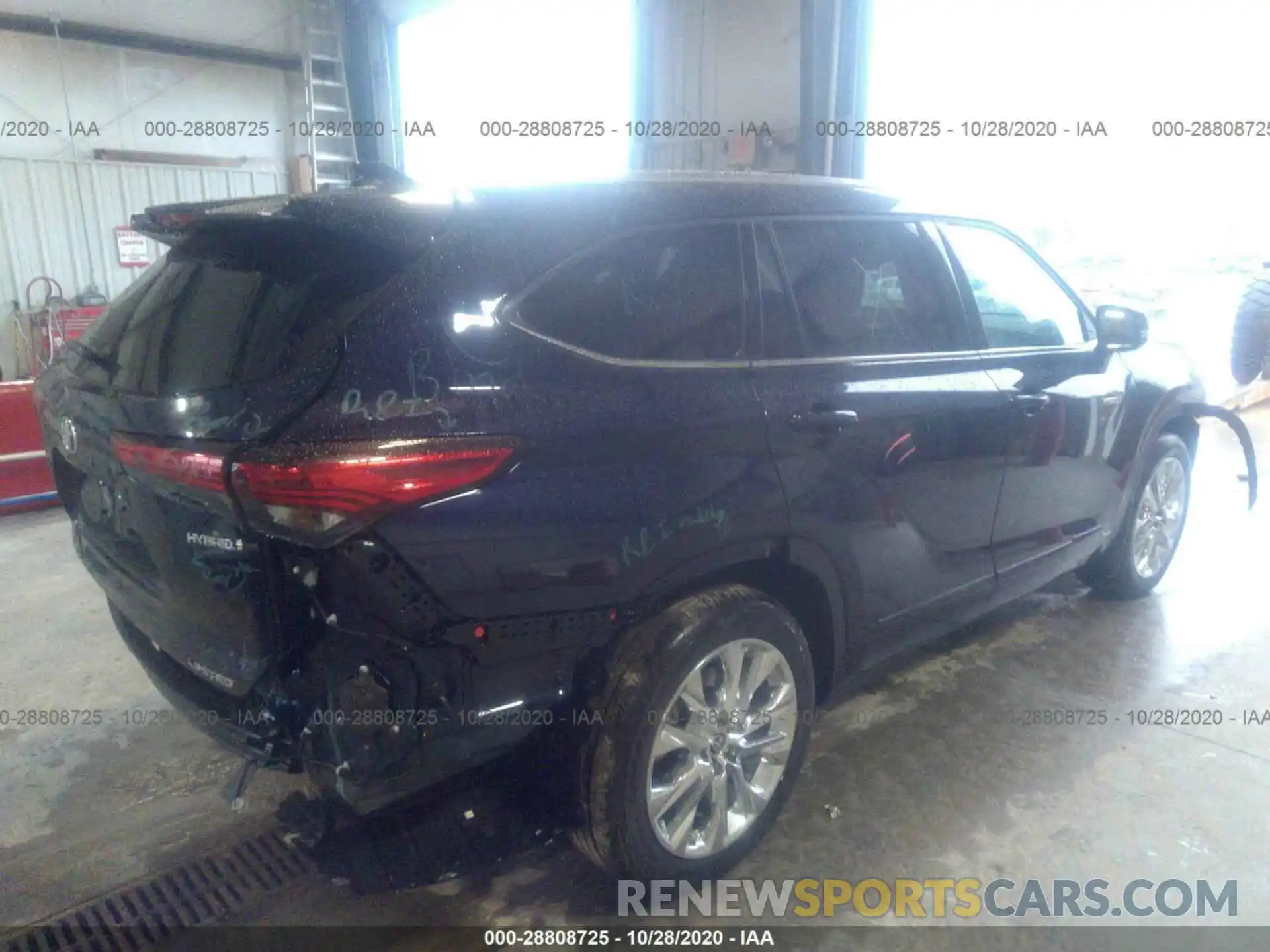 4 Фотография поврежденного автомобиля 5TDXBRCH3LS013924 TOYOTA HIGHLANDER 2020