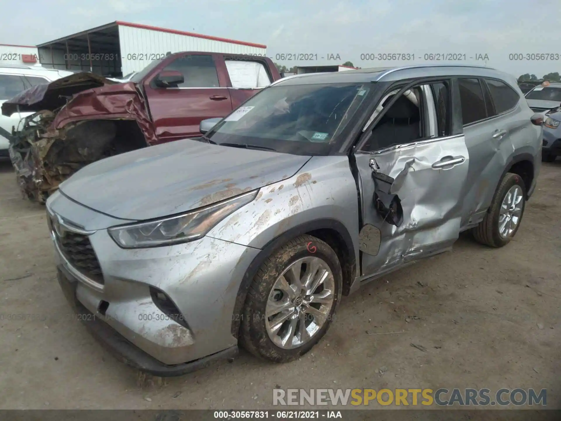 2 Фотография поврежденного автомобиля 5TDYZRAH2LS029552 TOYOTA HIGHLANDER 2020