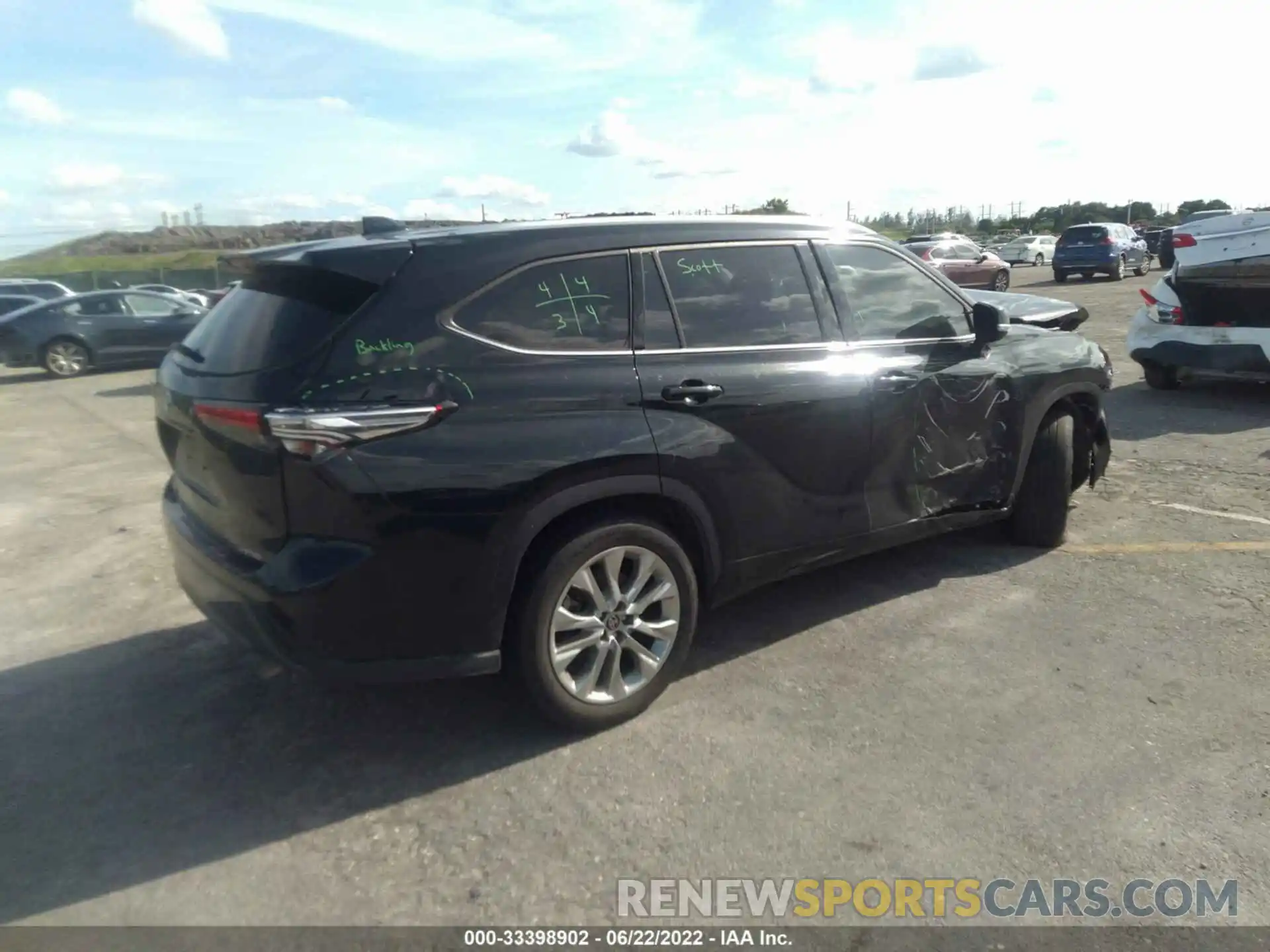 4 Фотография поврежденного автомобиля 5TDYZRAH6LS013693 TOYOTA HIGHLANDER 2020