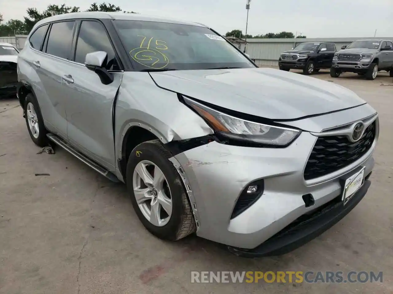 1 Photograph of a damaged car 5TDZZRAH4LS512013 TOYOTA HIGHLANDER 2020