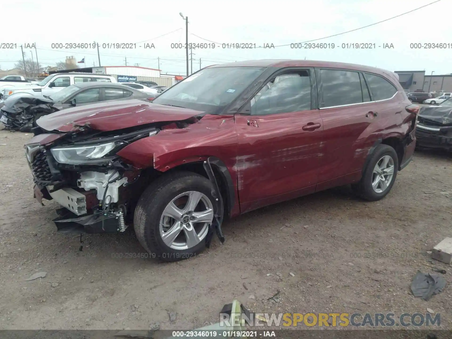 2 Фотография поврежденного автомобиля 5TDZZRAH5LS014001 TOYOTA HIGHLANDER 2020