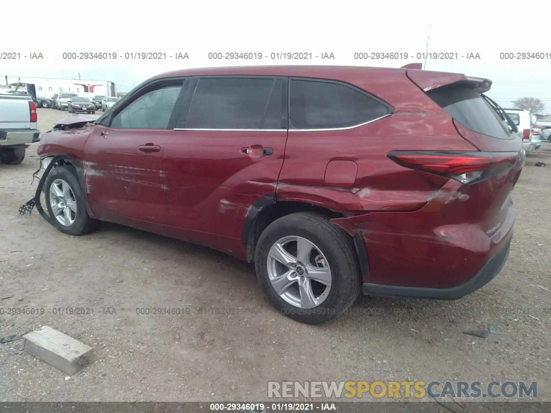 3 Фотография поврежденного автомобиля 5TDZZRAH5LS014001 TOYOTA HIGHLANDER 2020