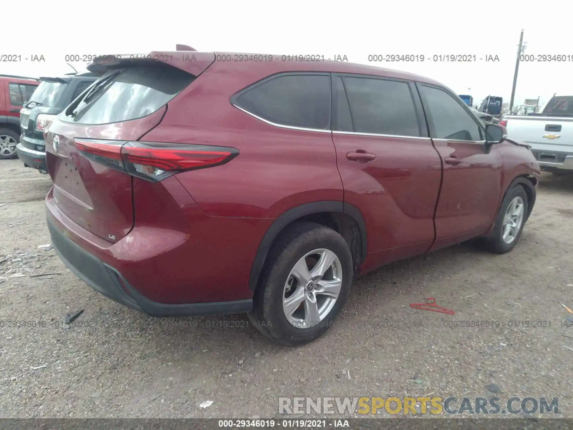 4 Фотография поврежденного автомобиля 5TDZZRAH5LS014001 TOYOTA HIGHLANDER 2020