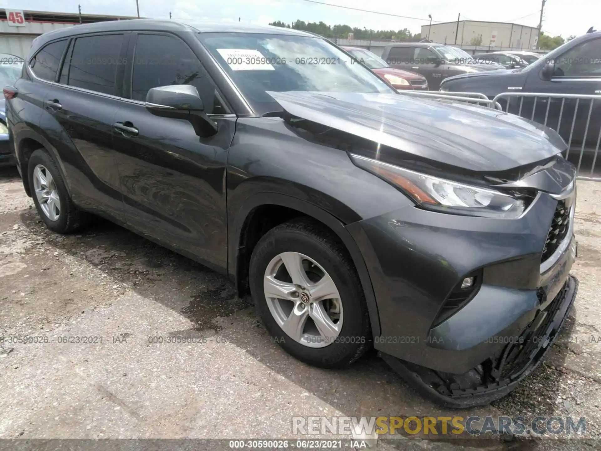 1 Photograph of a damaged car 5TDZZRAH7LS013738 TOYOTA HIGHLANDER 2020