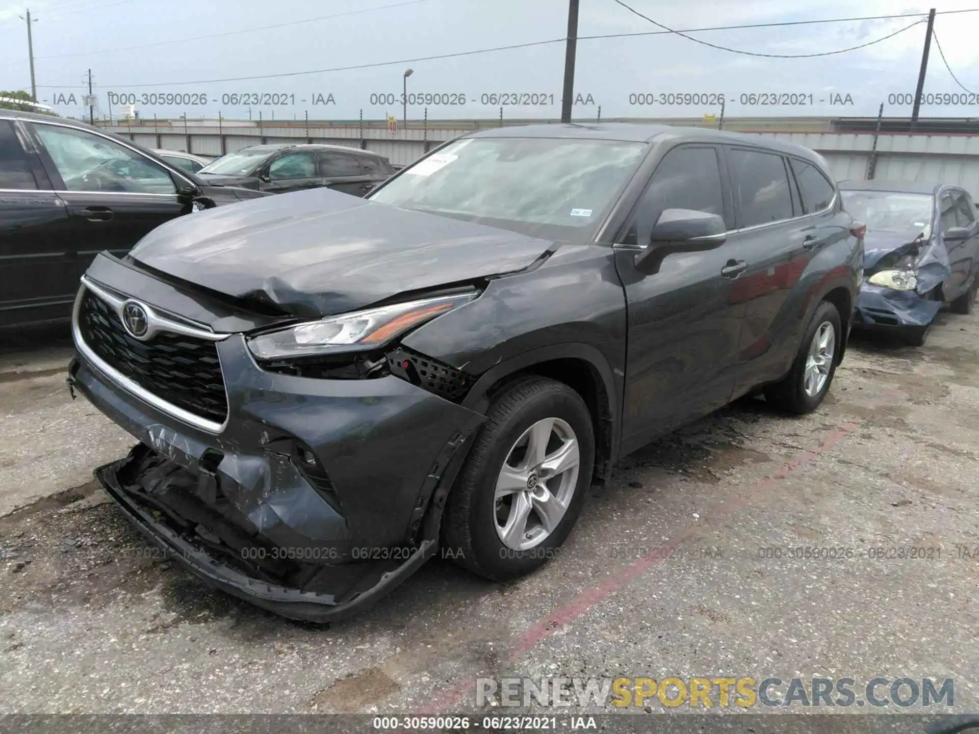 2 Photograph of a damaged car 5TDZZRAH7LS013738 TOYOTA HIGHLANDER 2020