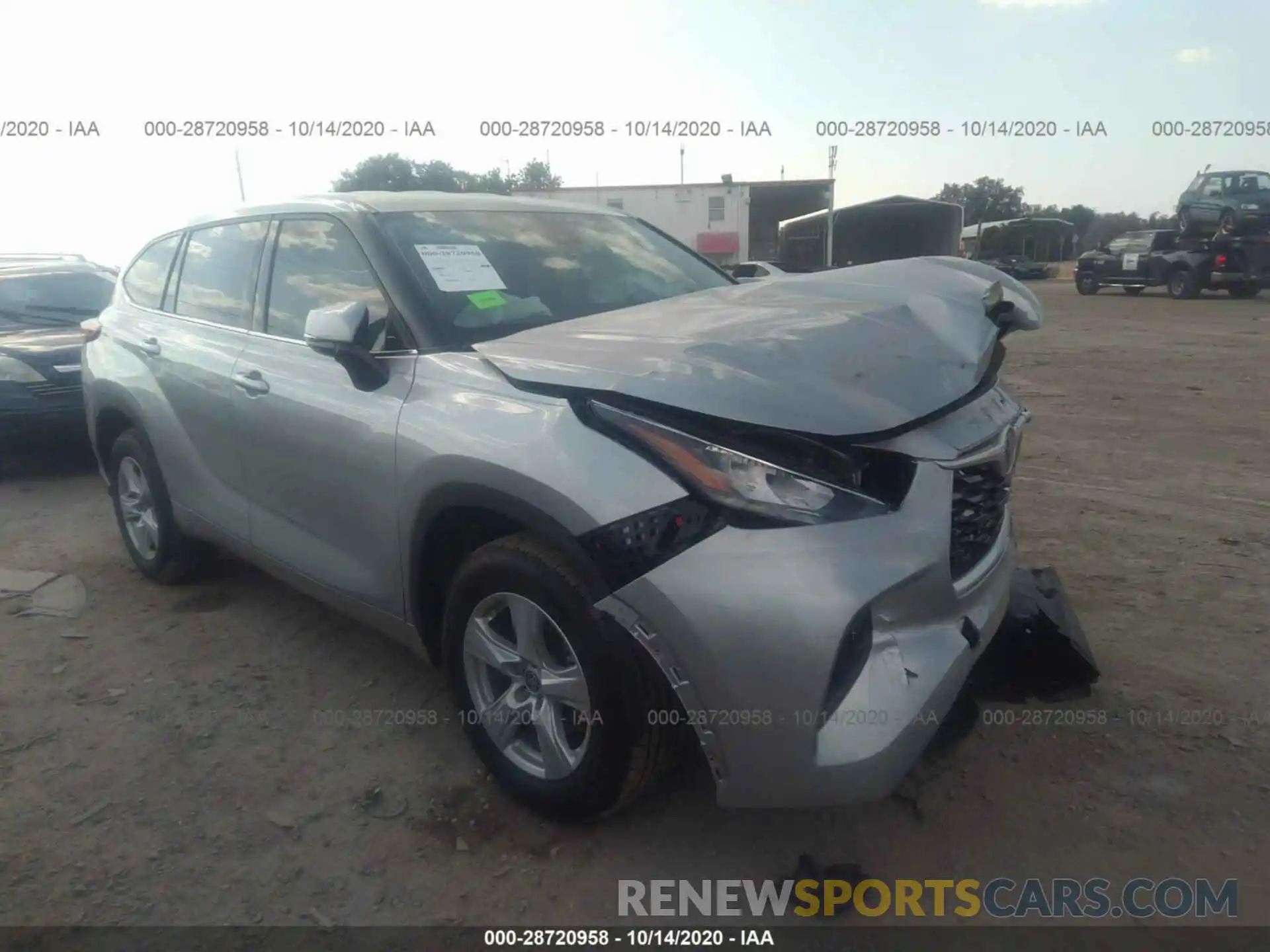 1 Photograph of a damaged car 5TDZZRAH7LS509400 TOYOTA HIGHLANDER 2020